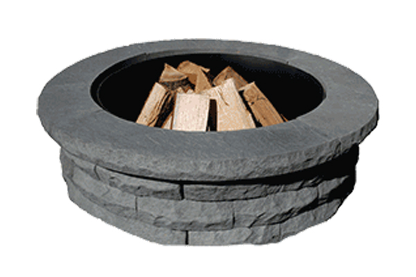 Manufactured Ledgestone Fire Pit Kits – Blue